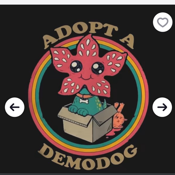 Black Adopt A Demodog T-Shirt. Size Small - Picture 2 of 3